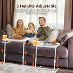 NUTIKAS TV Trays Set of 4 - Folding TV Tray Adjustable Dinner Trays for Eating On Couch Wooden Tables Mate Stand Foldable White Desk with Cup Holder Portable - Image 4
