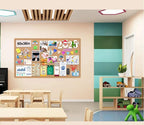 Large Bulletin Board, Foldable 60x36 Inches Cork Board Alternative, Large Felt Board Decorative Pin Board for Wall, Foldable Photo Board Self-Adhesive Vision Board with 36 Pushpins Brown - Image 4