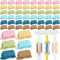 Sherr 48 Pack Adhesive Silicone Pencil Holders Bulk for Desk,Wave,Morandi by Sherr