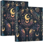 ALAZA Moon Stars Alchemy Witch 3 Ring Binder 1.5 Inch Three Ring Office Binders w/clipboard & 3 Pockets, Hold 200 Sheets, 1pc by ALAZA