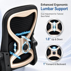 Ergonomic Home Office Chair, 4-Way Lumbar, Thick Cushion, 330LBS - Image 3
