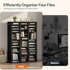 HOOBRO Literature Organizer, 48 Compartments Wooden Mail Organizer, Countertop Literature Sorter with Adjustable Shelves for Home, Office, School, Student Mailbox for Classroom, Black BK163WF01 - Image 4