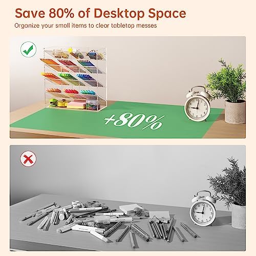 BEYGORM Acrylic Vertical Marker Organizer for 150 Markers, Desk Orgaizer - Image 2
