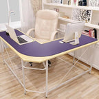Mydours L-Shape Desk Pad, 54" x 54" x 16" PU Leather Corner Mat, Purple - Image 5