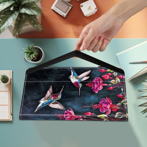 Case for Samsung Galaxy Tab S11 Ultra 14.6 Inch 2025(SM-X930/X936B),Card Slot PU Leather TPU Case Pen Holder Auto Wake Sleep,Flower Hummingbird - Image 2