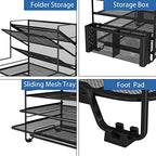 Simple Trending 7 Tier Desk File Organizer, Letter Tray Paper Organizer with Pen Holder and Metal Hanging Basket, Black - Image 3