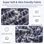DOBUONO Comfy Office Chair Cushion, Cute Seat Cushion Leopard Print Cushion for Gaming Chair with Backrest Non-Slip Floor Seating for Adults and Pets Grey Stuff for Room Decor - Image 6