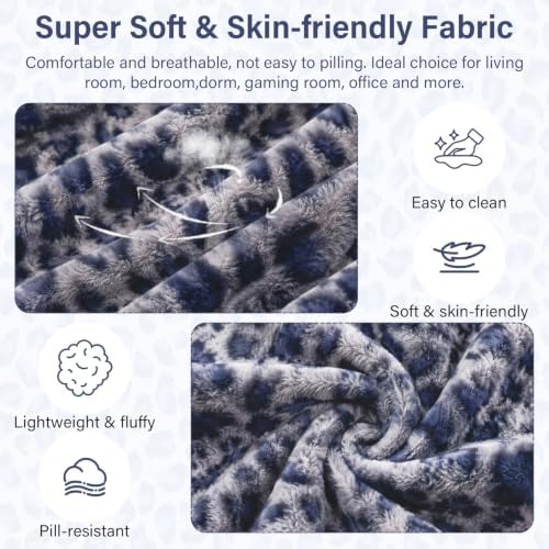 DOBUONO Comfy Office Chair Cushion, Cute Seat Cushion Leopard Print Cushion for Gaming Chair with Backrest Non-Slip Floor Seating for Adults and Pets Grey Stuff for Room Decor - Image 6