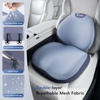 FLORICH Seat Cushion and Lumbar Support Pillow for Office Chair Car, Ergonomic Memory Foam Back Support for Office Gaming Chair Driving Seat Wheelchair, Relieves Neck, Back & Sciatica Pain – Blue - Image 3