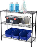 3 Tier Storage Racks Shelving, Heavy Steel Pantry Shelves, Adjustable Wire Shelving Rack, Suitable for Garage, Kitchen, Bathroom, Office, 35" W x 14" D x 31" H, Black by Unknown