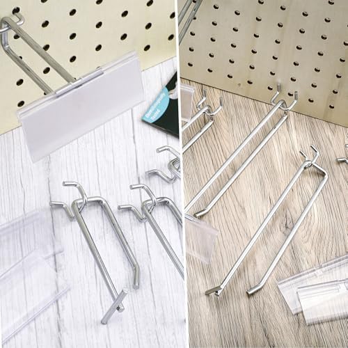 Thyle 30 Pcs Metal Scan Hook with Label Holder for 1/8" to 1/4" Pegboard, Peg Board Hooks with Price Tag, Pegboard Wall Accessories for Home Garage Retail Display Supplies (4,6,8 Inch) - Image 6