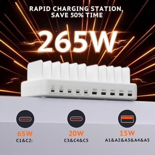 Charging Station for Multiple Devices, Adjustable Dividers Charger Dock - Image 2