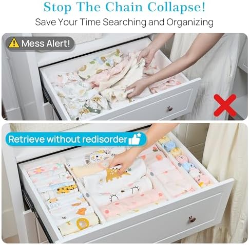 Vtopmart 4" High Drawer Dividers for Clothes, 11.3"-17" Expandable, 12 Pack - Image 2
