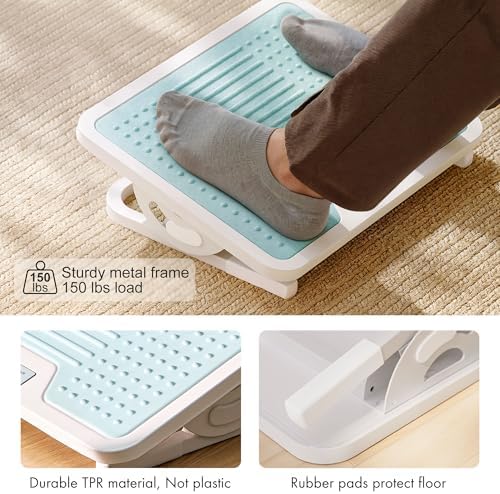 EUREKA ERGONOMIC Foot Rest Tilt Adjustable Metal Frame Light Blue - Image 5