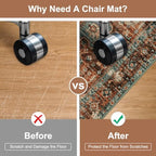 Anidaroel 46"x72" Large Chair Mat for Hardwood Floor/Tile Floor, Desk Chair Mat for Hard Floors, Under Desk Rug Protector for Rolling Chair, Low Pile Carpet Floor Mat for Home Office - Image 3