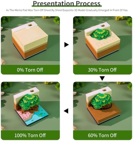 3D Calendar 2027, Desk Time Piece Calendar 2027,Tear-Away 3D Paper Art Notepad w LED Lights,Creative 3D Memo Artsy Pad Calendars, DIY Paper Carving Gift (Marriage Tree-D) - Image 6