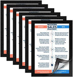 ZHIDIAN Document Sign Holder Pockets with Magnetic Back, Plastic Poster Picture Notice Display Frame for Fridge/Whiteboard/Chalkboard/Cabinet, 8.5 x 11.6 Inches, Black, 12 Pcs by ZHIDIAN