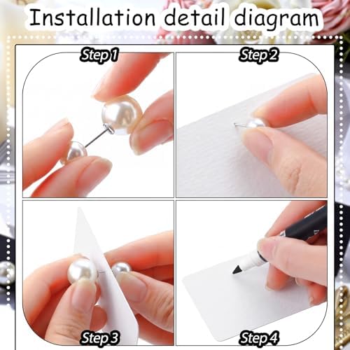 Leinuosen 200 Pcs Decorative Pearl Place Card Stands and Cards Set, Table Place, Food Labels Business, Dessert Table Decor - Image 3