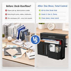 LUKETURE Desk Side Storage, Laptop Holder No Drill Clamp On Organizer - Image 3