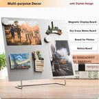 Large Magnetic Bulletin Board – Dry Erase Memo Board with Stand – Metal Easel for Magnet Display – 12x10 Inches + 4 Magnets - Image 3