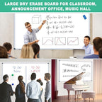 H-Qprobd Whiteboard Dry Erase White Board for Wall 72x40 (2pcs) Magnetic Boards for Office Classroom & Home, Large Wall Whiteboard Including 6 Markers, 20 Magnets, 2 Erasers - Image 6