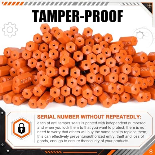 Nuogo 200 Pcs Orange Steel Security Cable Seals - Image 4