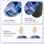 Large Gaming Mouse Pad Set, 4 in 1 Extended Keyboard Desk Mat with Wrist Rest, Computer Game Mousepad, Non-Slip Desk Pad Protector Easy Typing Pain Relief for Home Office I Anime Neon Street - Image 5