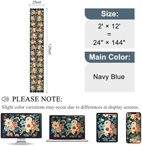 DUKINO 2x12 Washable Runner Rug, Long Runner Rug for Hallway, Navy Blue - Image 2