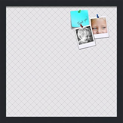 PinPix 18x18 inch Cork Bulletin Board. This Decorative Framed Pin Board Comes with Diamond Pattern in Light Grey Design and Satin Black. Ideal for Home, Office Decor or School (PinPix-524) by PinPixBulletinBoards