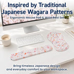 BELLEMOND Japanese Mouse Pad with Wrist Rest | Ergonomic Memory Foam, Large - Image 2