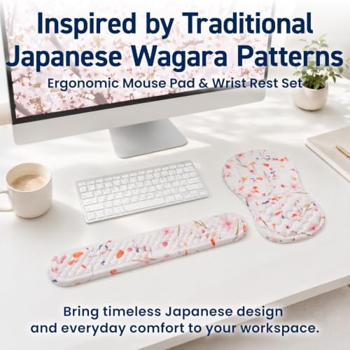BELLEMOND Japanese Mouse Pad with Wrist Rest | Ergonomic Memory Foam, Large - Image 2