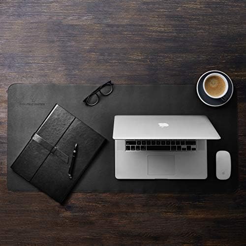 Gallaway Leather Desk Mat, Office Writing Desk Pad, Large 36" x 17" Black, for Top of Desks, Gift Ready Elegant Computer Desk Cover Protector PU Leather - Image 3