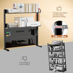Adjustable Desktop Hutch Bookshelf with Pegboard, 38.9" Wide - Image 3