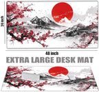 48x24 Mouse Pad Giant Cherry Blossom Desk Mat Large Mousepad Gaming Red Sakura Mouse Mat Huge Oversized Desk Pad XXXXL Computer Mat for Office Work Women - Image 2