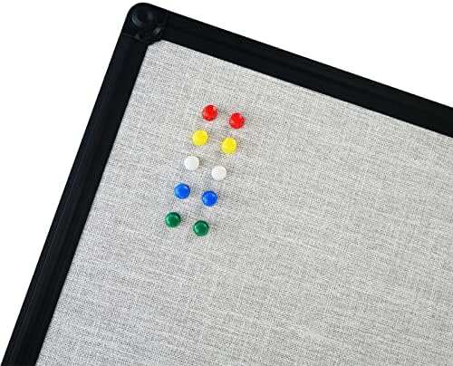 JILoffice Cork Linen Bulletin Board 48 X 36 Inch (Grey), Black Aluminum Frame Wall Mounted Board Memo Pin Board for Office Home and School - Image 5