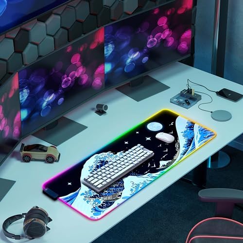 Gerlos RGB Gaming Mouse Pad, Large LED Desk Mat for Gamer, 31.5" x 11.8" - Image 7