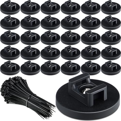 Yookeer 230 Pieces Magnetic Zip Tie Mount Cable Wire Management Base, 43 mm by Yookeer