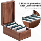 MaxGear Walnut Wood Business Card Organizer for 2.2" x 3.5" Cards - Image 2