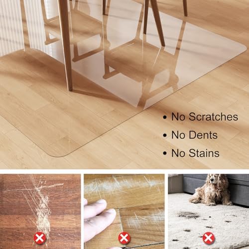 Crystal Clear Floor Mat 3×5ft, Upgraded Easy Flat Waterproof Vinyl Rug Cover, Large Stain-Resistant Plastic Area Rug Floor Protector for Kitchen, Dining Room, High-Traffic Areas - Image 4