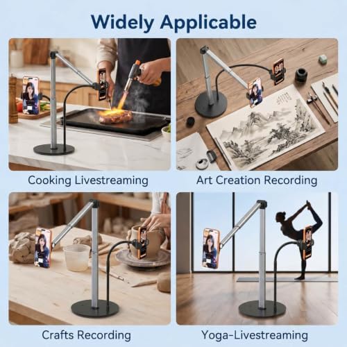 Mistriddle Magnetic Overhead Phone Stand, Adjustable Arm with Extension Rod - Image 4
