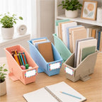 gisgfim 12 Pcs Non-Tip Book Bins with Stabilizer Wings (Morandi) - Image 5