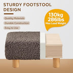 Small Foot Stool Ottoman, Sherpa Footstool Ottoman Foot Rest for Couch, Rectangle Footstools and Ottomans Small for Living Room, Entryway and Bedroom (Brown) - Image 3