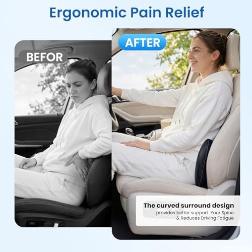 Car Lumbar Support Pillow for Driving, 2-in-1 Seat Cushion - Image 4