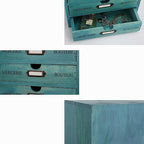 Small Wooden Drawers Wooden Box with Drawer Blue - Image 7