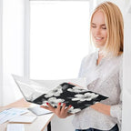 3 Ring Binders 1.5 Inch Clear View Three Ring Binders Versatile Black White Flowers Binder for Work School Office Supply 1 Pack - Image 7