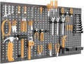 WALMANN Metal Pegboard, Wall Tool Organizer Board with Hooks, 24x48 in by WALMANN