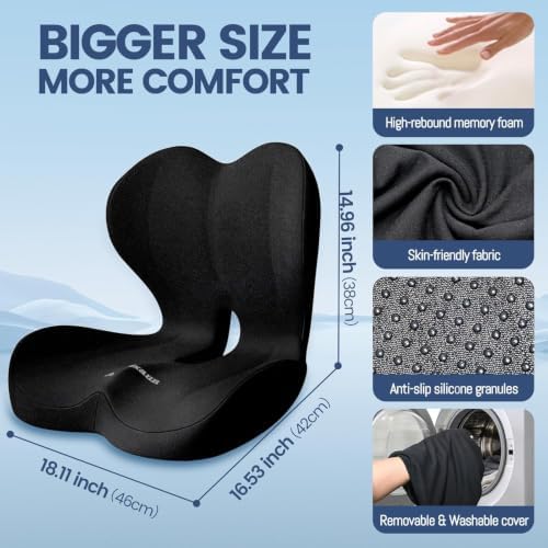 Truck Driver Seat Cushion, Memory Foam Cushion for Office Chairs - Image 3