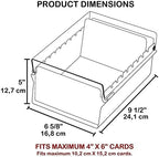 Acrimet 4 x 6 Card File Holder Organizer Box Metal Base Heavy Duty (AZ Index Cards and Divider Included) (Black Color with Clear Crystal Plastic Lid Cover) - Image 6