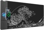 Wireless Charging Mouse Pad, 31.5"x15.8" Large Desk Mat, Smooth Glide by abcmat