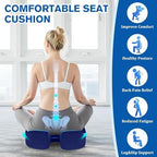 CushyOasis Seat Cushion, Gel Memory Foam Office Chair Cushions, (Blue) - Image 3